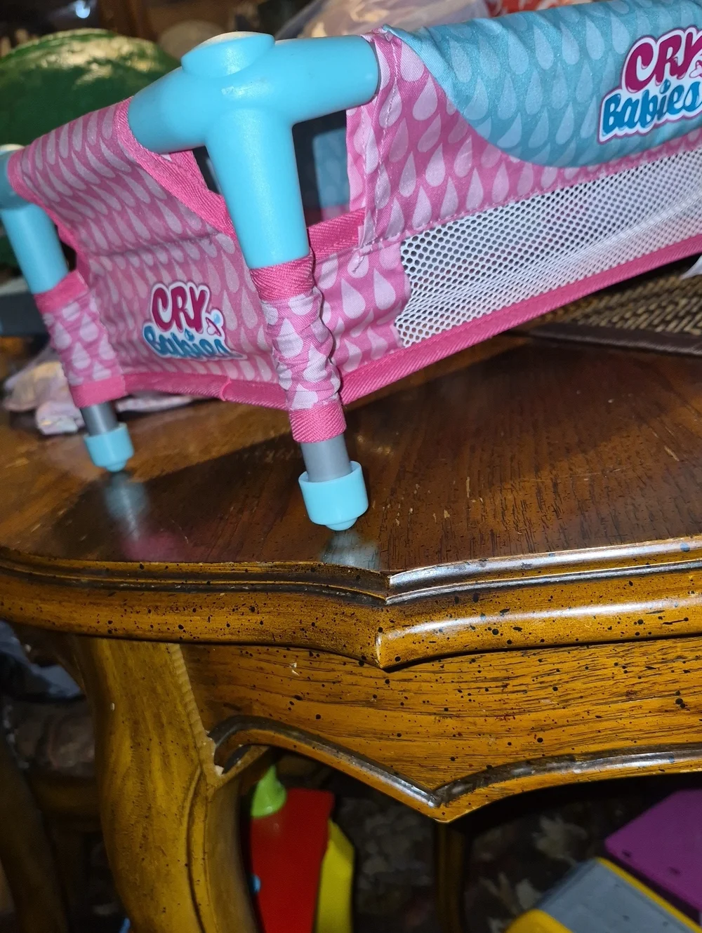 Cry Babies Doll Playpen / Portable Crib - Pink & Blue